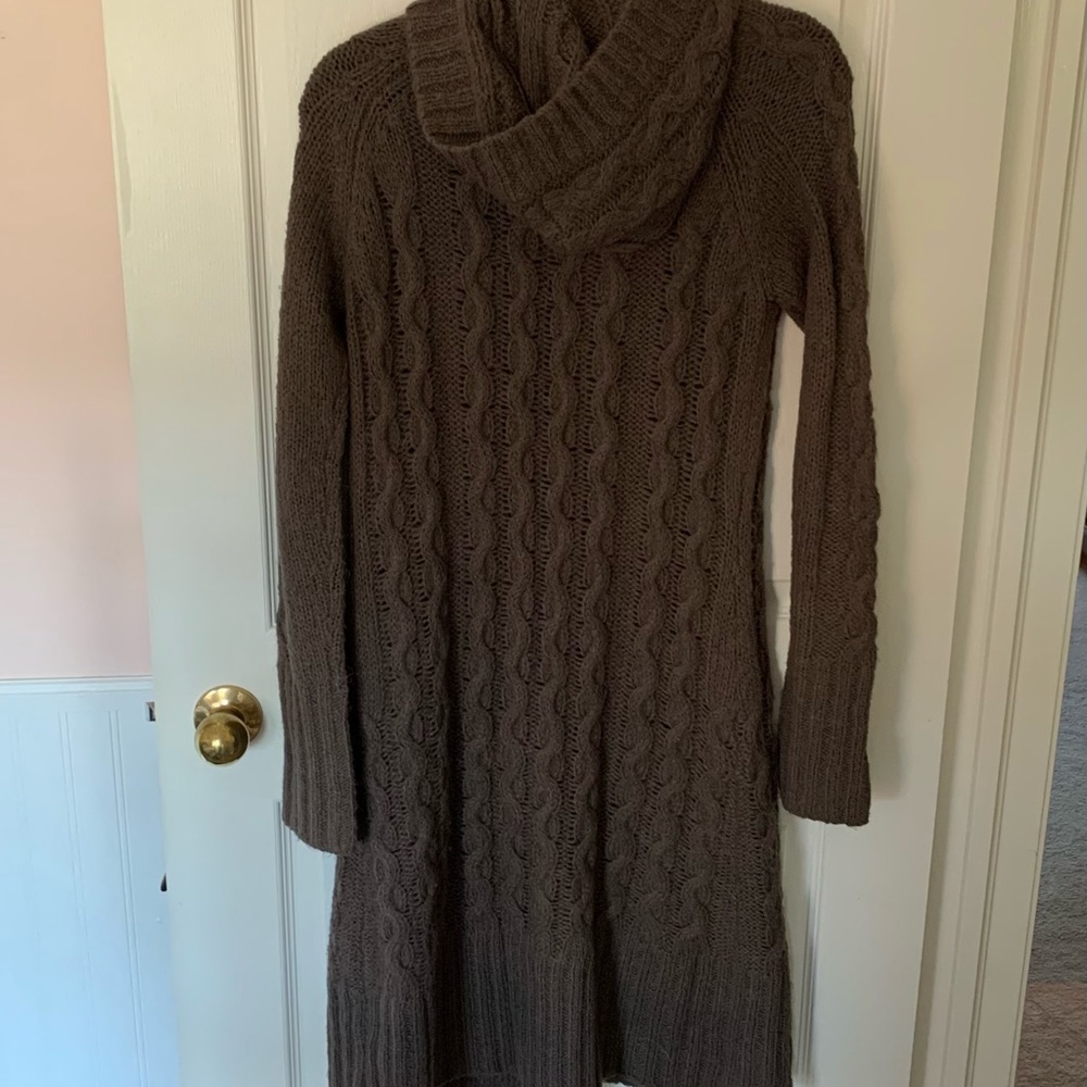 Cozy Brown Cable Knit Cardigan - Picture 2 of 15